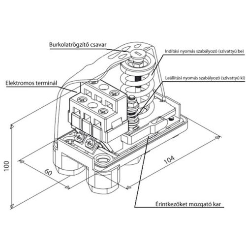 Nyomáskapcsoló univerzális ITALTECHNIKA PM-5G 1/4"-os hollanderes